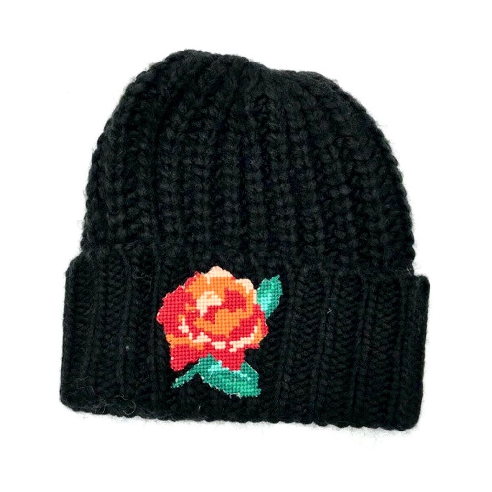 Free People “Everything Rosy” Cuff Beanie - Black